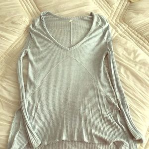 Free people light blue thermal waffle tunic